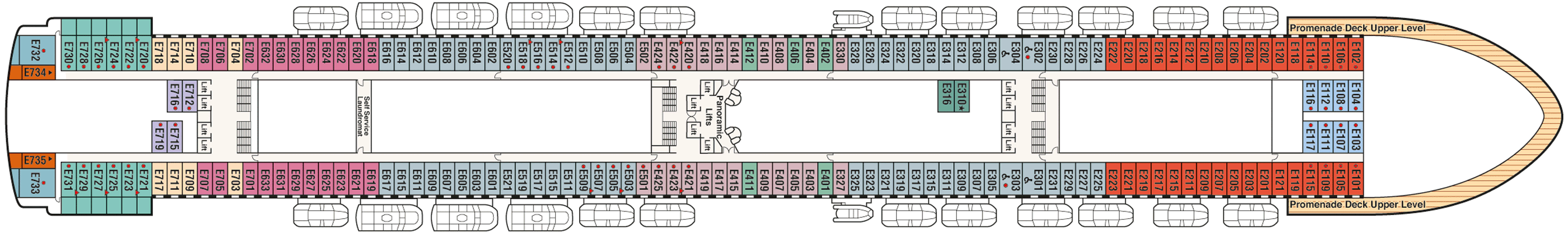 Deckplan Deck 8 Emerald – Ruby Princess