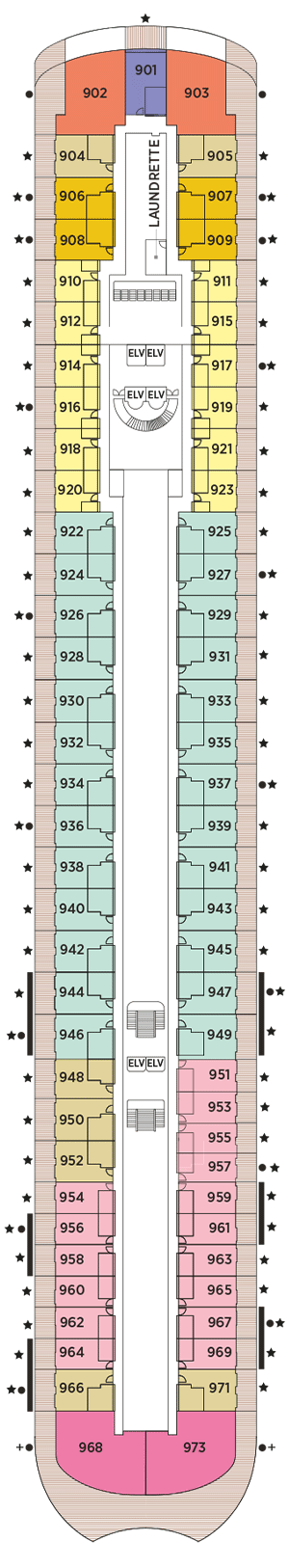 Deckplan Deck 9 – Seven Seas Prestige