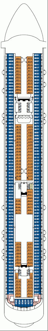 Deckplan Deck 8 Star of India – Costa Diadema