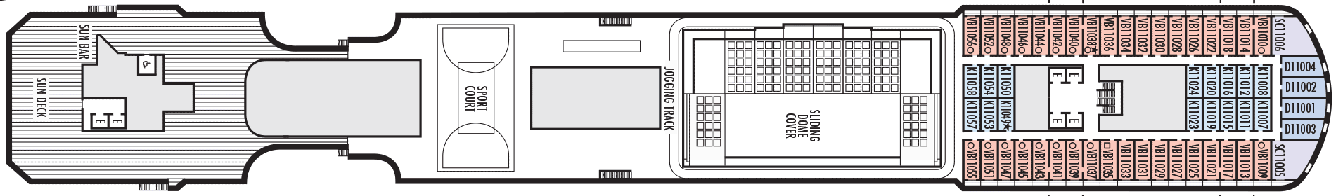 Deckplan Deck 11 Sun Deck – Nieuw Statendam