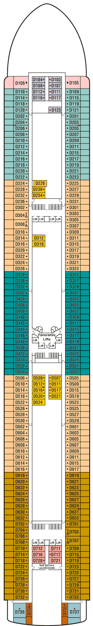 Deckplan Deck 9 Dolphin – Emerald Princess