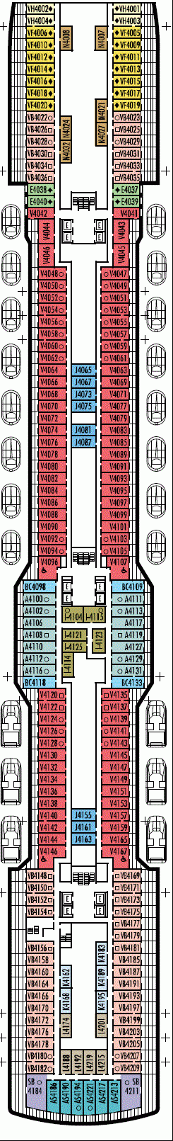 Deckplan Deck 4 Beethoven Deck  – Koningsdam