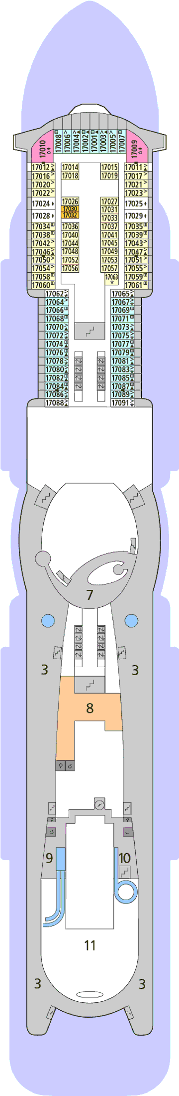 Deckplan Deck 17 – AIDAnova