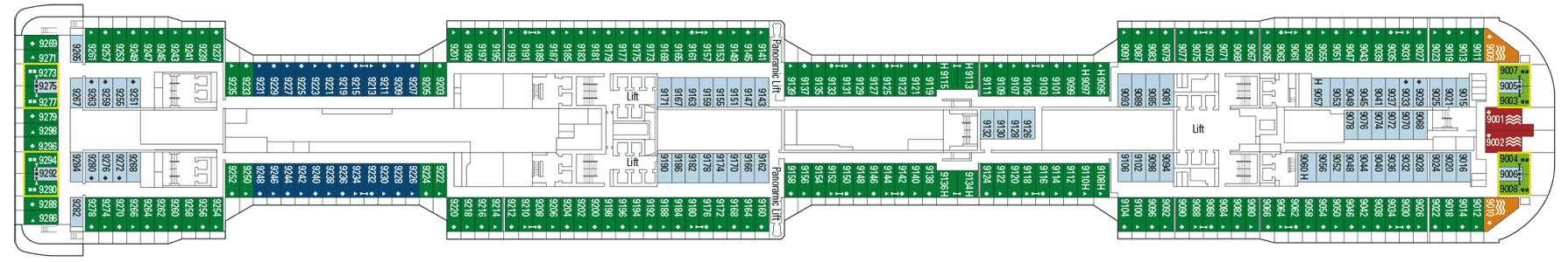 Deckplan Deck 9 – MSC Bellissima