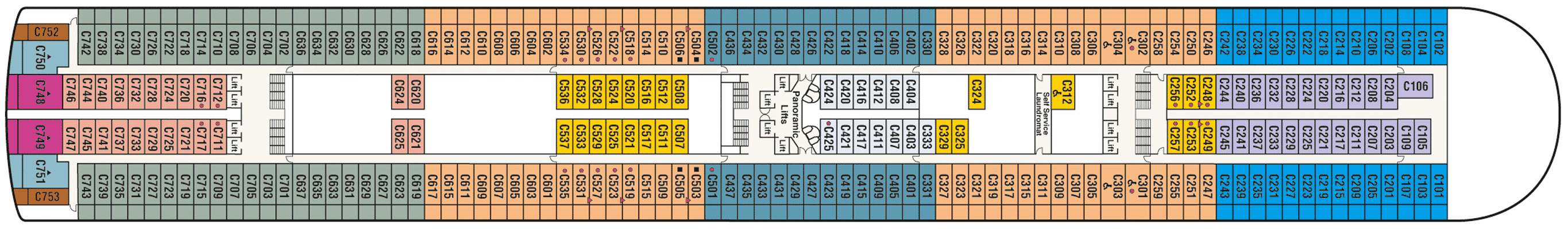Deckplan Deck 10 Caribe – Emerald Princess