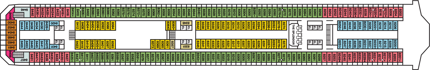 Deckplan Verandah Deck – Carnival Splendor