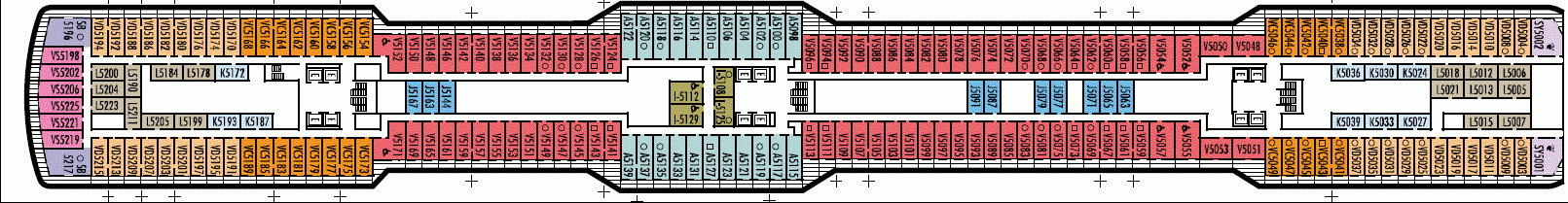 Deckplan Deck 5 Gershwin Deck  – Koningsdam