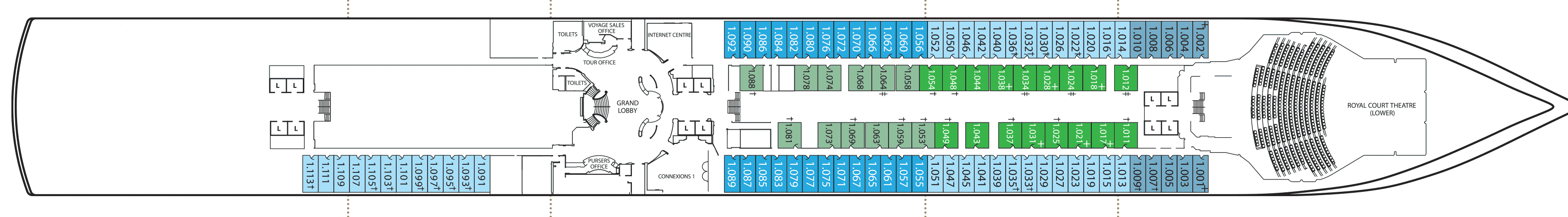Deckplan Deck 1 – Queen Victoria