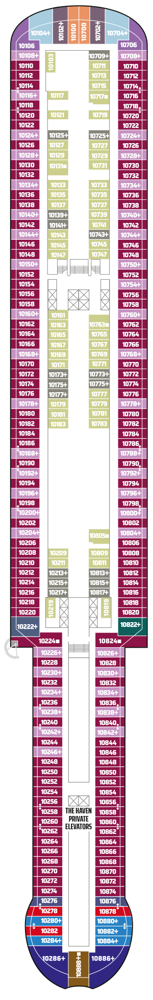 Deckplan Deck 10 – Norwegian Aqua