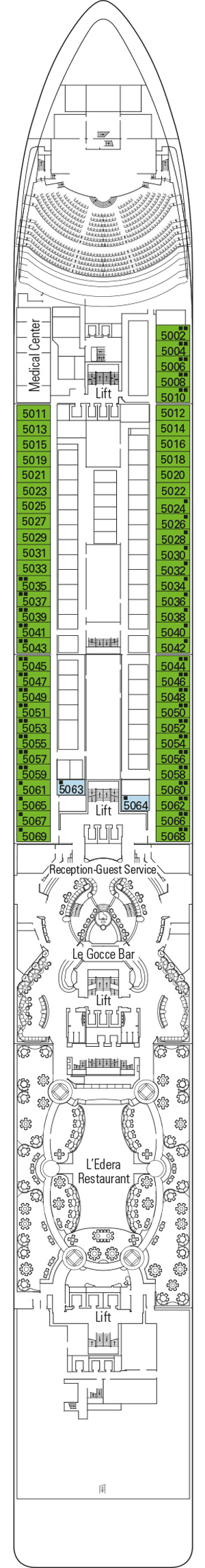 Deckplan Deck 5 - Sorrento – MSC Magnifica