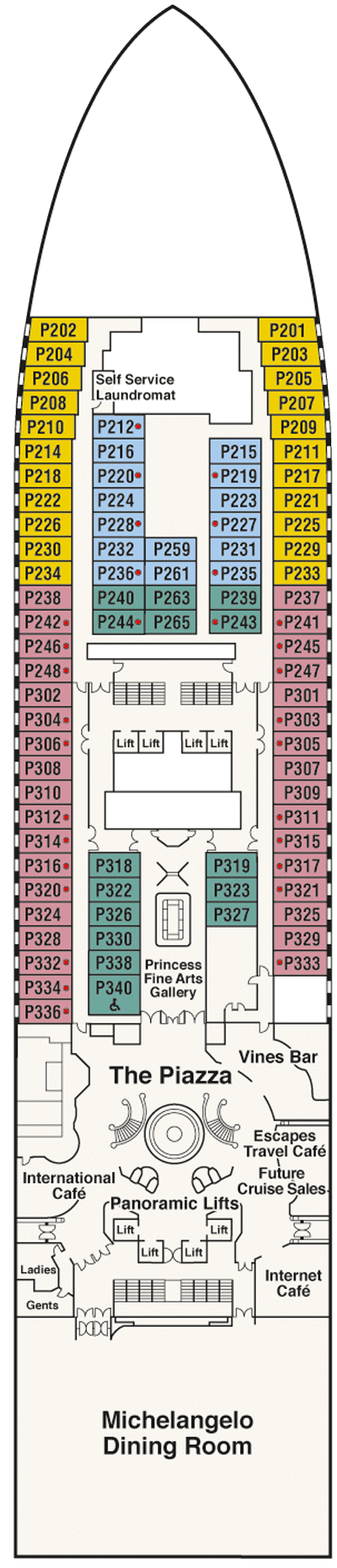 Deckplan Deck 5 - Plaza – Crown Princess