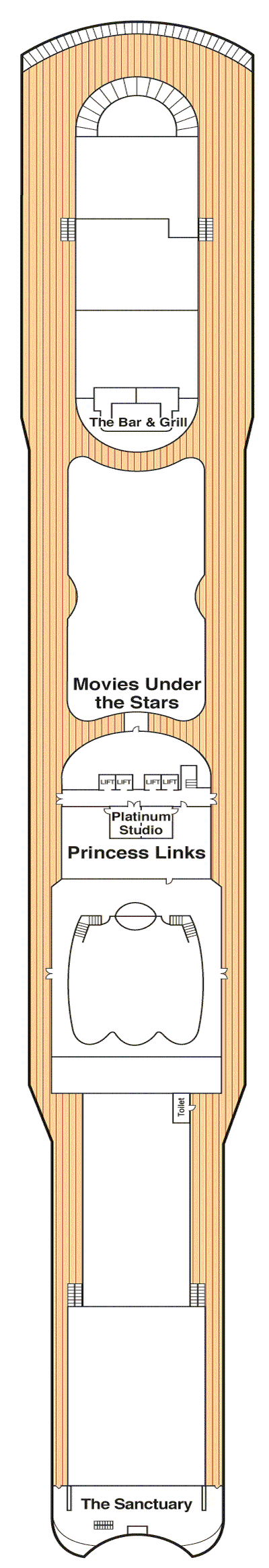 Deckplan Deck 15 - Sun – Coral Princess
