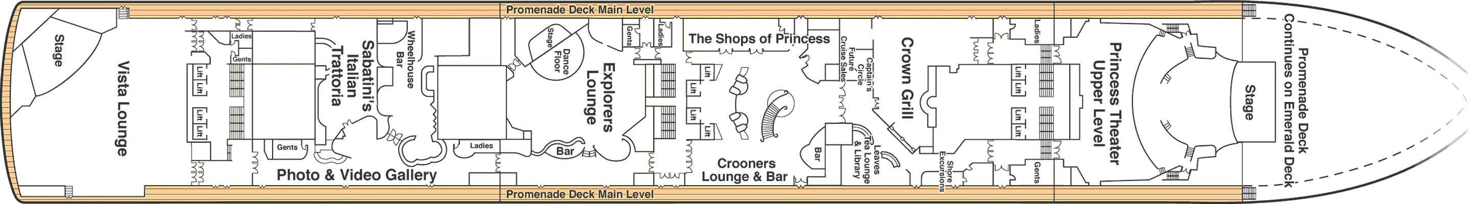 Deckplan Deck 7 Promenade – Grand Princess