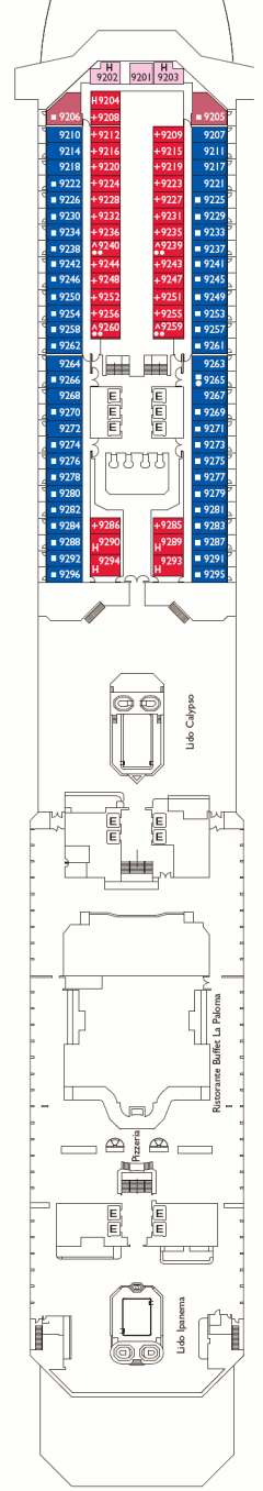 Deckplan Azzurro Deck – Costa Pacifica