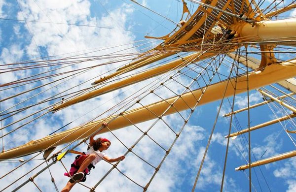 Mast-Klettern auf der Star Flyer