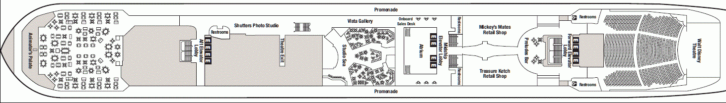 Deckplan Deck 4 – Disney Wonder