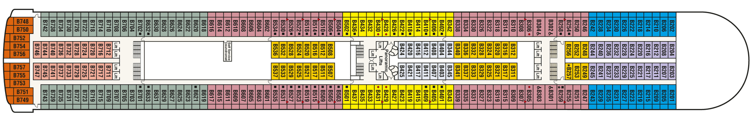 Deckplan Deck 11 - Baja – Caribbean Princess