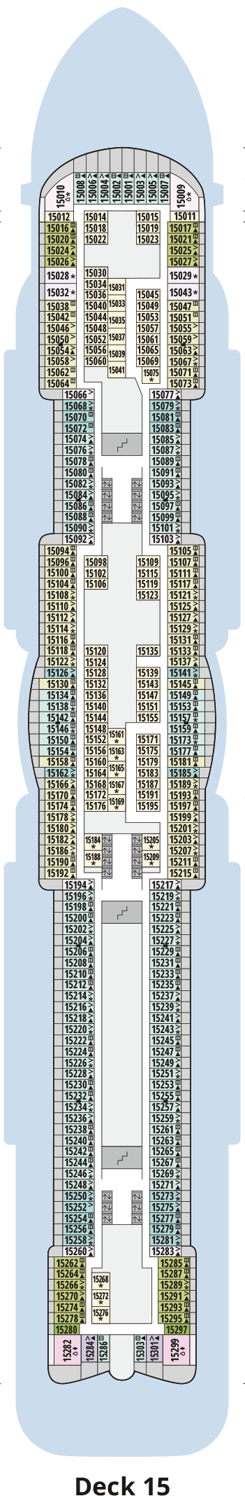 Deckplan Deck 15 – AIDAcosma