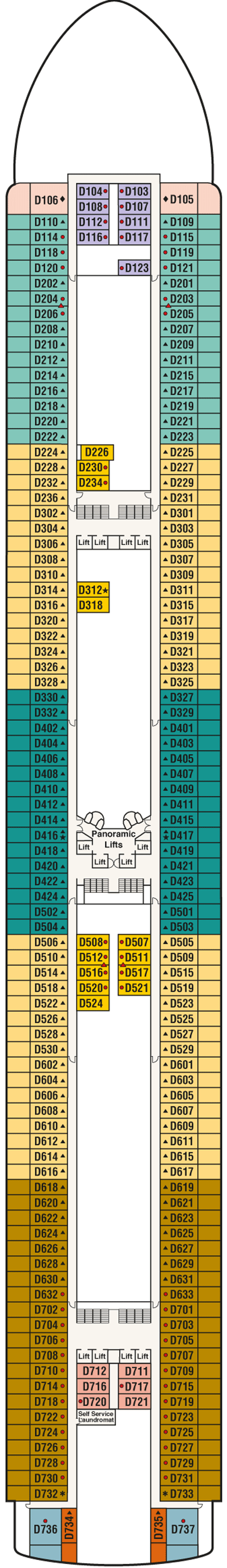Deckplan Deck 9 - Dolphin – Caribbean Princess