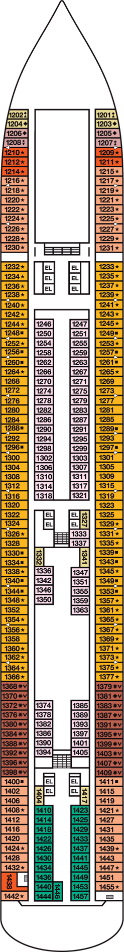 Deckplan Riviera Deck – Carnival Dream