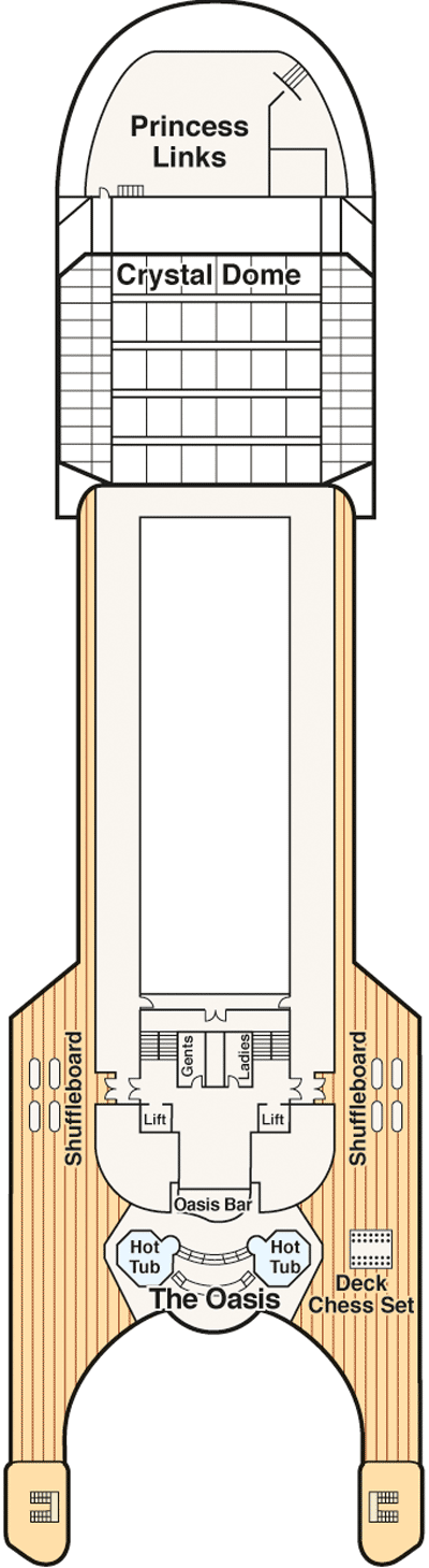Deckplan Deck 16 Sports – Grand Princess