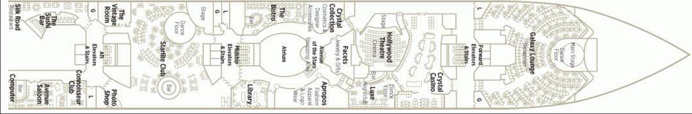 Deckplan Deck 6 Tiffany Deck – Crystal Symphony