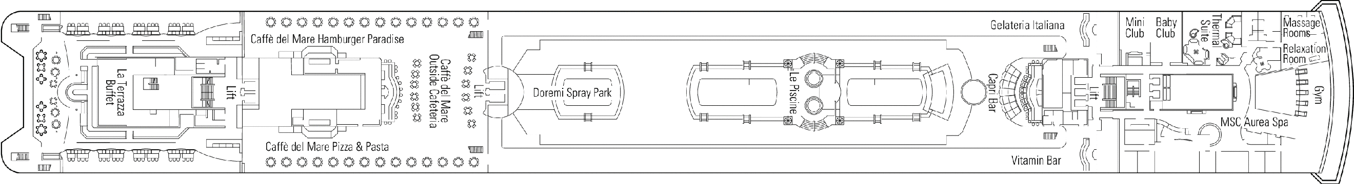 Deckplan Deck 11 - Debussy – MSC Sinfonia