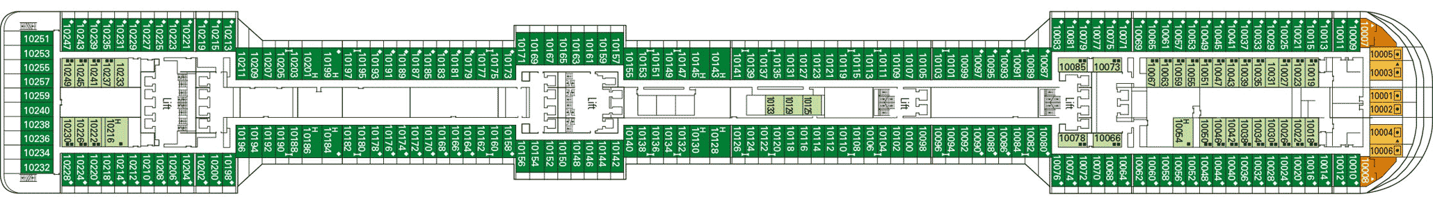 Deckplan Deck 10 - Sogno – MSC Fantasia