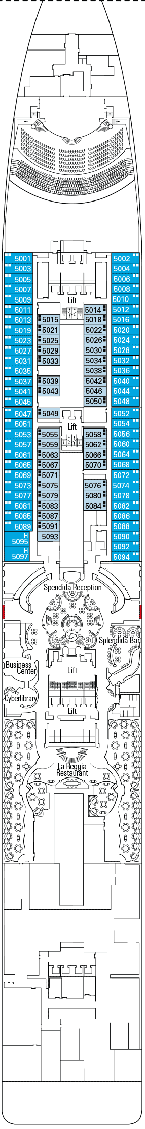 Deckplan Canaletto Deck – MSC Splendida