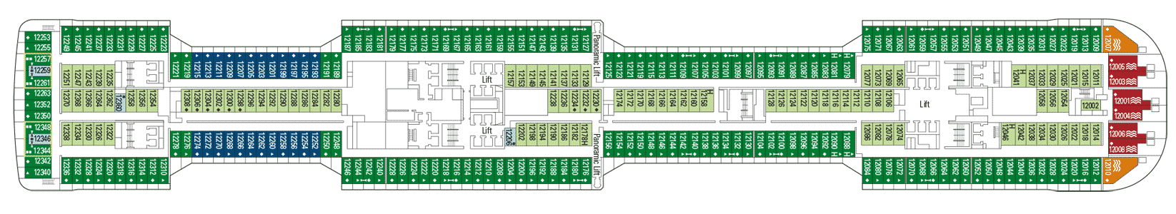 Deckplan Deck 12 – MSC Bellissima