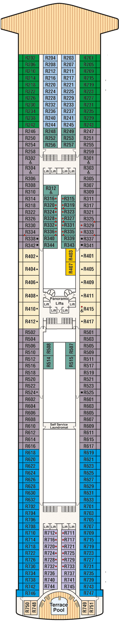 Deckplan Deck 14 Riviera – Emerald Princess