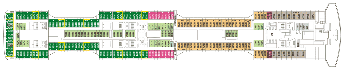 Deckplan Deck 14 – MSC Bellissima