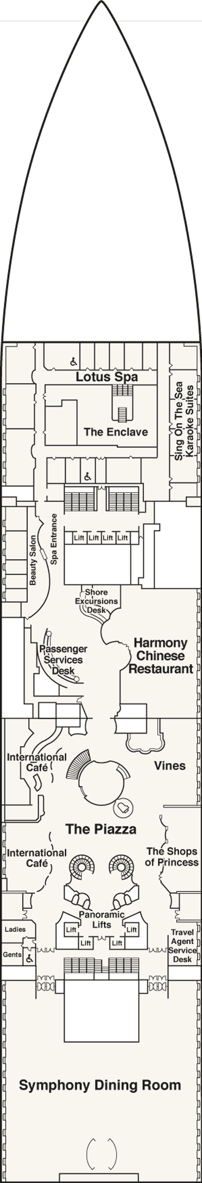 Deckplan Deck 5 Plaza – Majestic Princess