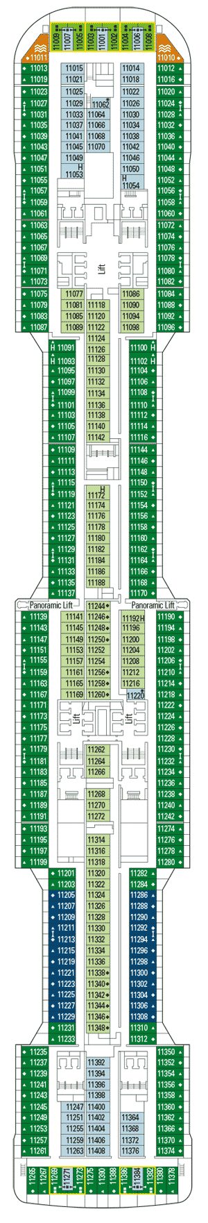 Deckplan Deck 11 – MSC Bellissima