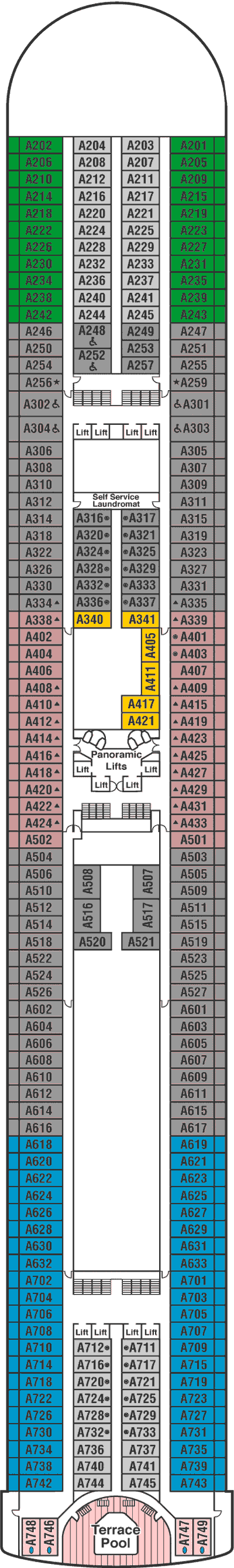 Deckplan Deck 12 Aloha – Grand Princess