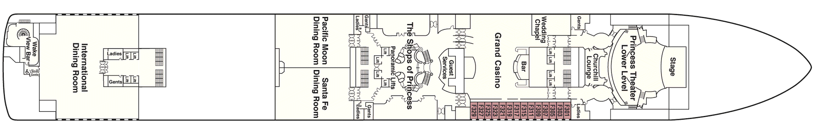 Deckplan Deck 6 - Fiesta – Diamond Princess