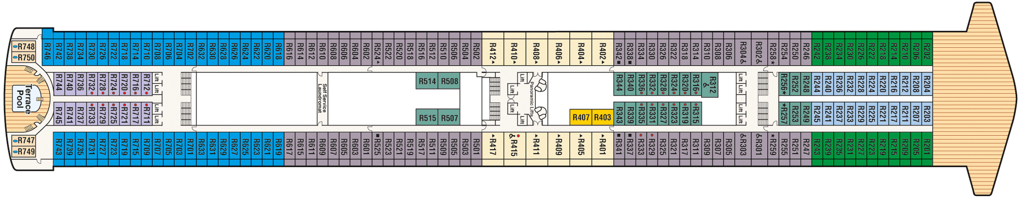 Deckplan Deck 14 - Riviera – Crown Princess