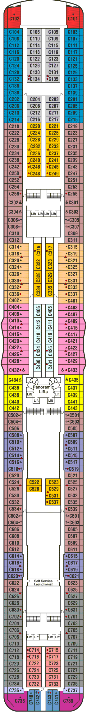 Deckplan Deck 10 Caribe – Majestic Princess