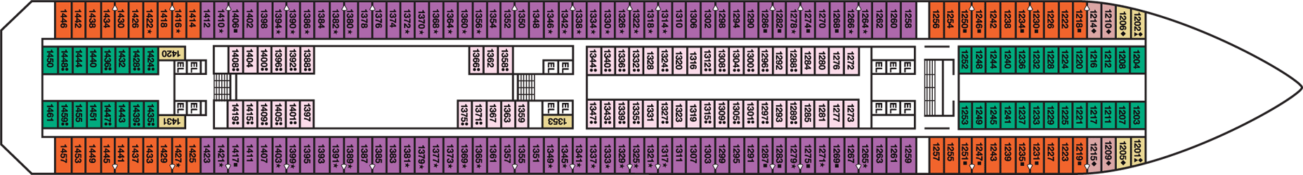 Deckplan Riviera Deck – Carnival Splendor