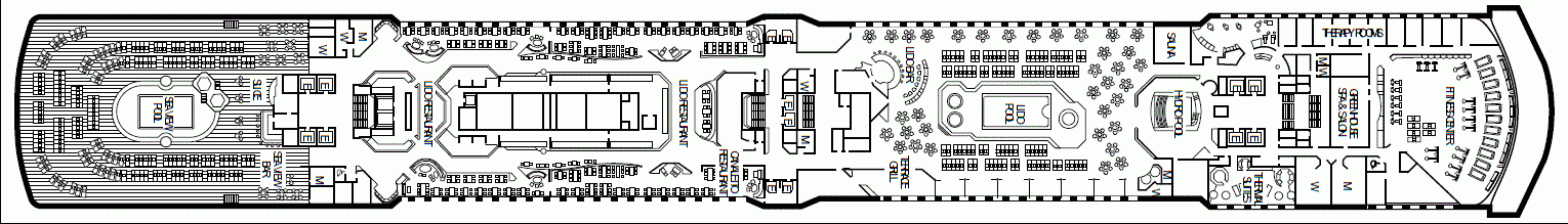 Deckplan Deck 9 - Lido Deck  – Seven Seas Explorer