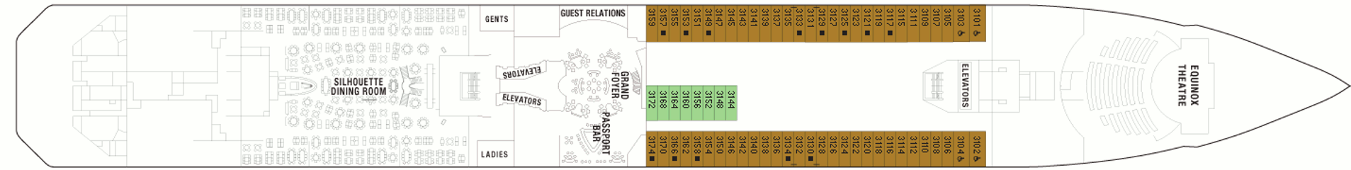 Deckplan Plaza Deck – Celebrity Equinox  