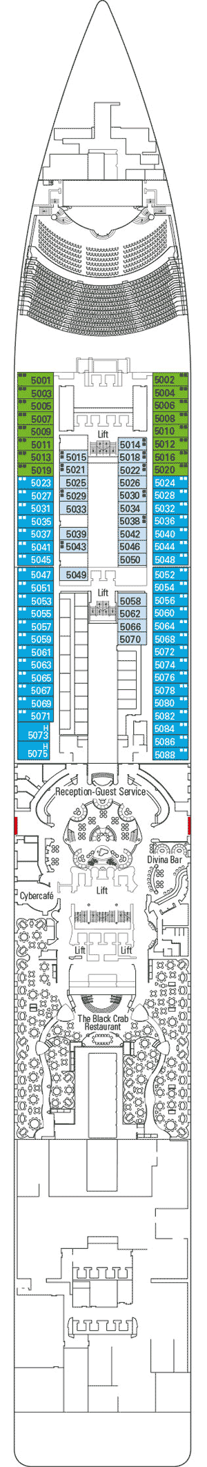 Deckplan Deck 5 Saturno – MSC Divina