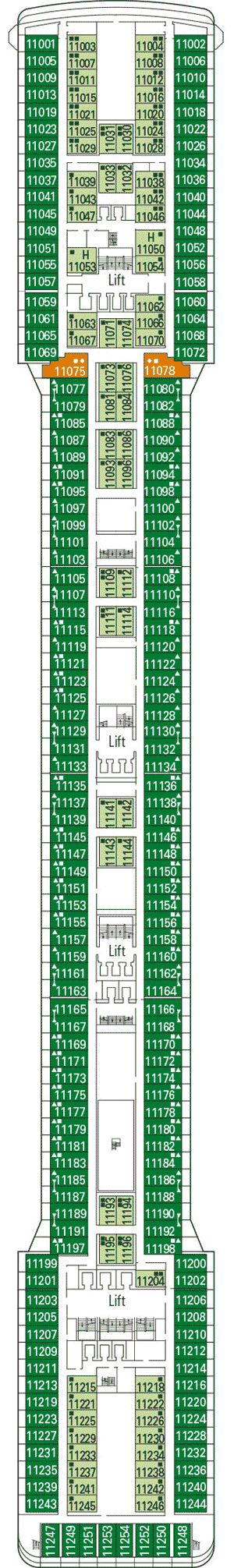 Deckplan Deck 11 - Ischia – MSC Magnifica