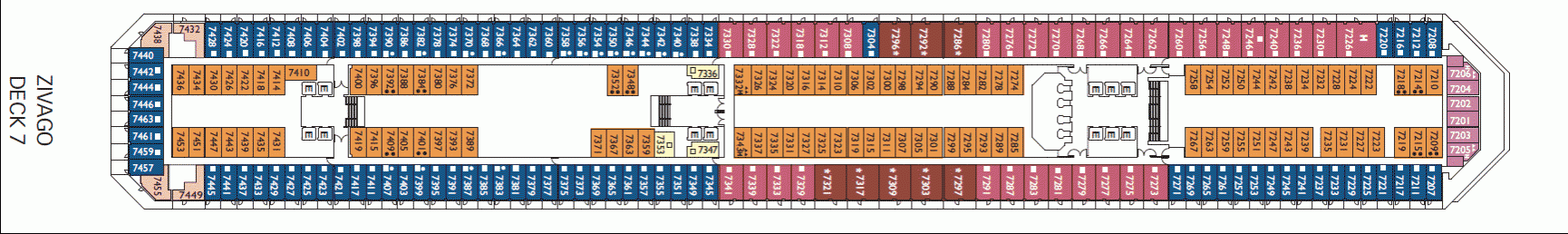Deckplan Zivago Deck – Costa Fascinosa