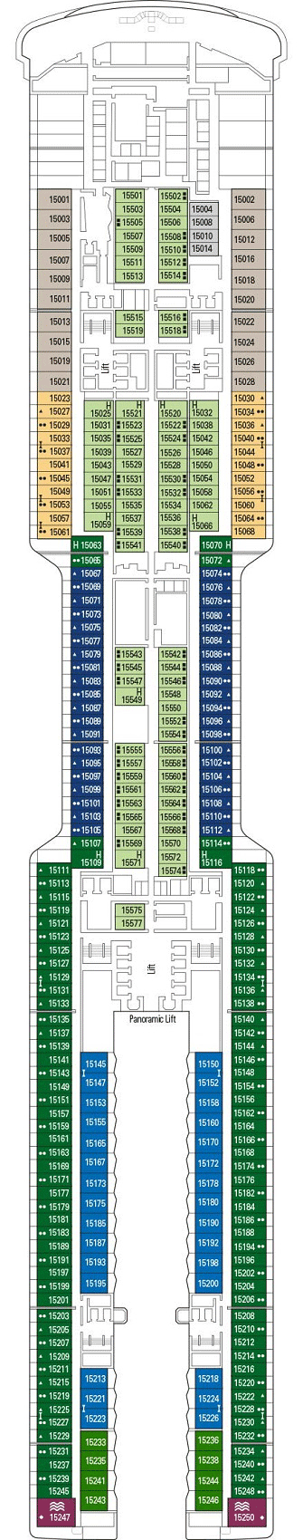 Deckplan Deck 15 - Brussels – MSC World Europa