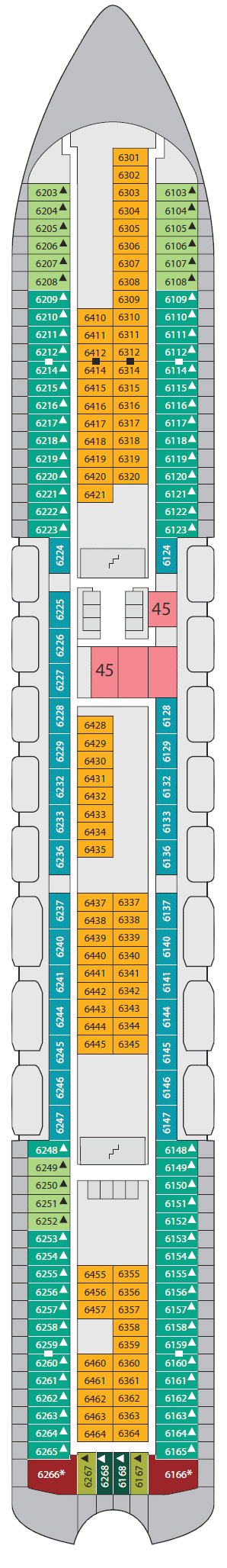 Deckplan Deck 6 – AIDAdiva