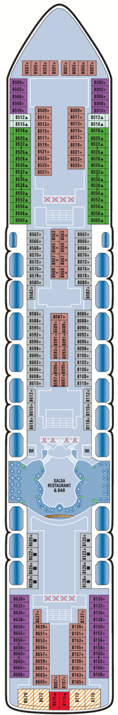 Deckplan Deck 8 – Norwegian Star