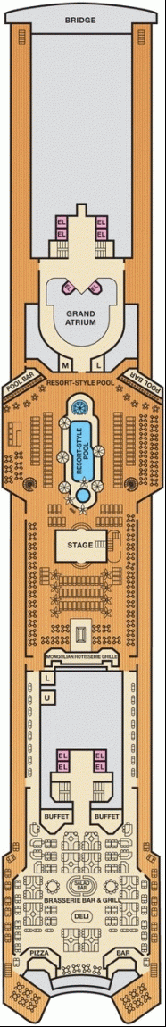 Deckplan Lido Deck – Carnival Paradise