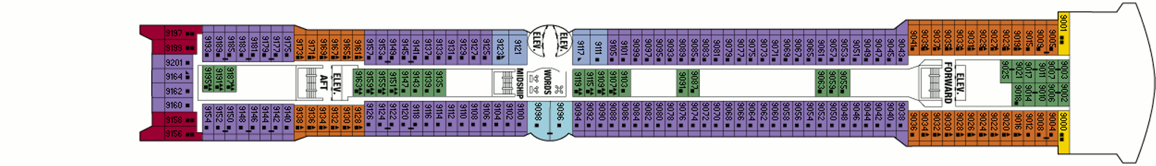 Deckplan Sky Deck – Celebrity Infinity  