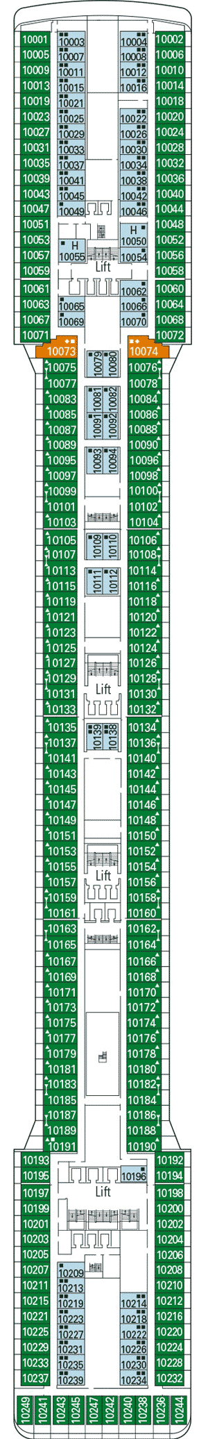 Deckplan Deck 10 - Riccione – MSC Magnifica